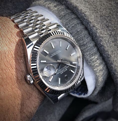 rolex datejust 36 dark rhodium|Rolex Datejust rhodium dial review.